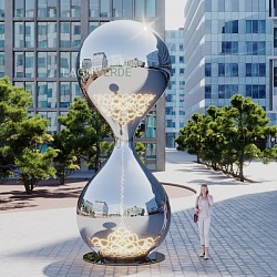Современная городская скульптура из нержавеющей стали "Time Is Now" 