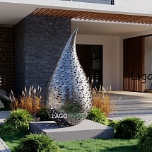 Парковая скульптура-капля "Vita" из нержавеющей стали