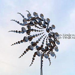 Ветряная кинетическая скульптура из нержавеющей стали "Medusa" 