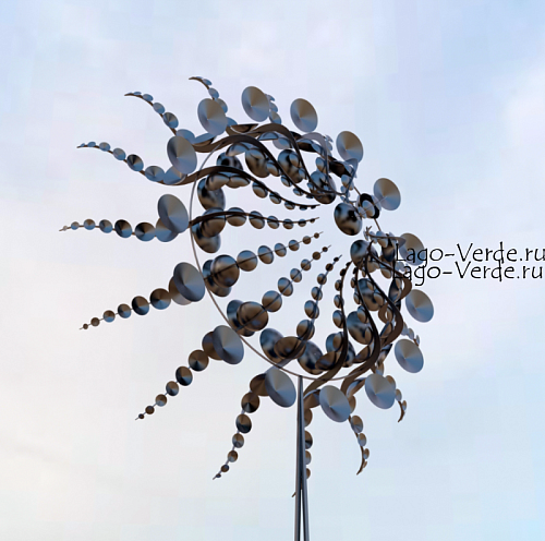 Ветряная кинетическая скульптура из нержавеющей стали "Medusa" , ветряные скульптуры для сада, парков, ландшафта купить в интернет-магазине 