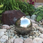 Фонтан-шар стальной разного размера, нержавеющий шар, зеркальный шар | фото 9