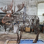 Скульптура из проволоки "Moose" купить в интернет-магазине современной металлической скульптуры в Москве с доставкой |Скульптура из металла | фото 6