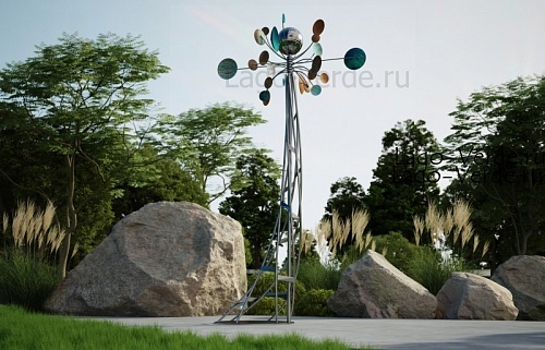 Ветряная парковая скульптура "Rumba" , ветряные скульптуры для сада, парков, ландшафта купить в интернет-магазине 