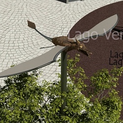 Ветряная скульптура "Птеродактиль Петя" 