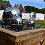 Фонтан-шар стальной разного размера, нержавеющий шар, зеркальный шар | фото 3