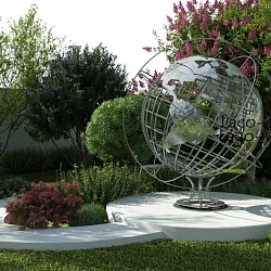 Парковая, городская скульптура "Глобус" (планета Земля) 