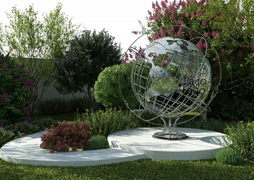 Парковая, городская скульптура "Глобус" (планета Земля) | скульптура из стали и арт-объекты| купить в Lago Verde