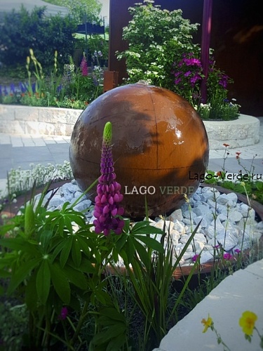 Фонтан-шар из кортена "Mars" | купить в Lago Verde