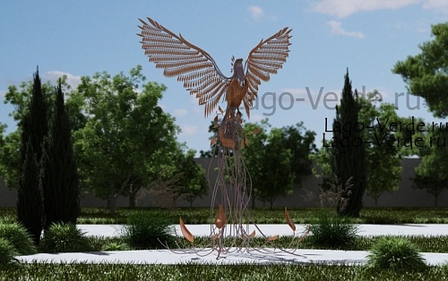 Скульптура из проволоки "Phoenix", подставка, основание, подиум для скульптуры купить в интернет-магазине Lago Verde, изготовление под заказ. Доставка.