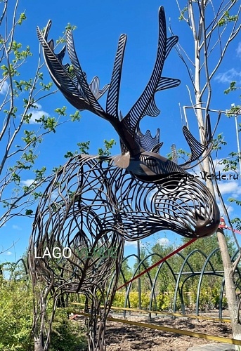 Скульптура из проволоки "Moose" купить в интернет-магазине современной металлической скульптуры в Москве с доставкой |Скульптура из металла