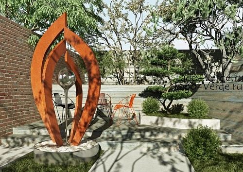 Фонтан-скульптура для сада "Tulip"
