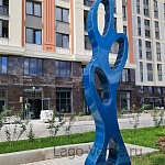 Абстрактная парковая скульптура "Iris" купить в интернет-магазине современной металлической скульптуры в Москве с доставкой |Скульптура из металла | фото 1