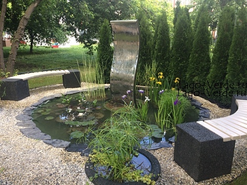 Садовый фонтан из нержавеющей стали