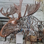 Скульптура из проволоки "Moose" купить в интернет-магазине современной металлической скульптуры в Москве с доставкой |Скульптура из металла | фото 10