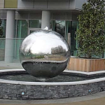 Фонтан-шар стальной разного размера, нержавеющий шар, зеркальный шар | фото 5