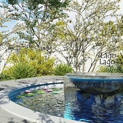 Садовый фонтан- чаша из стали "Omega" 
