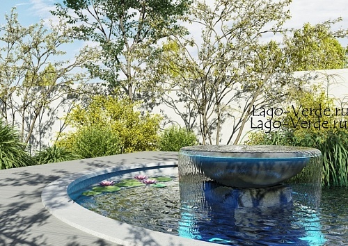 Садовый фонтан- чаша из стали "Omega"