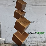Металлическая скульптура "Кубы" купить в интернет-магазине современной металлической скульптуры в Москве с доставкой |Скульптура из металла | фото 1