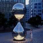 Современная городская скульптура из нержавеющей стали "Time Is Now" | скульптура из стали и арт-объекты| купить в Lago Verde | фото 1
