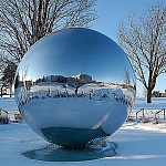 Парковая скульптура для въездной группы | шар из нержавеющей стали диаметром 2м в Lago Verde | фото 1