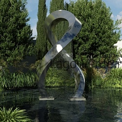 Скульптурный фонтан из стали "Lira" 