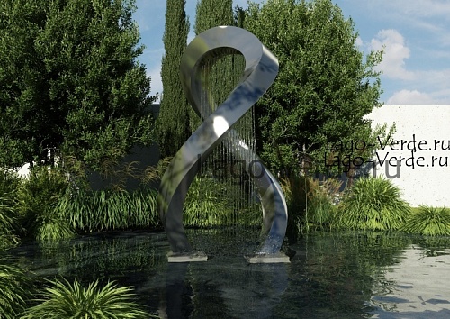 Скульптурный фонтан из стали "Lira"
