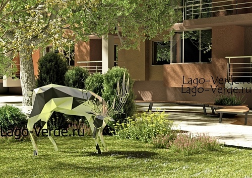 Скульптура полигональная "Олень" | скульптура из стали и арт-объекты| купить в Lago Verde